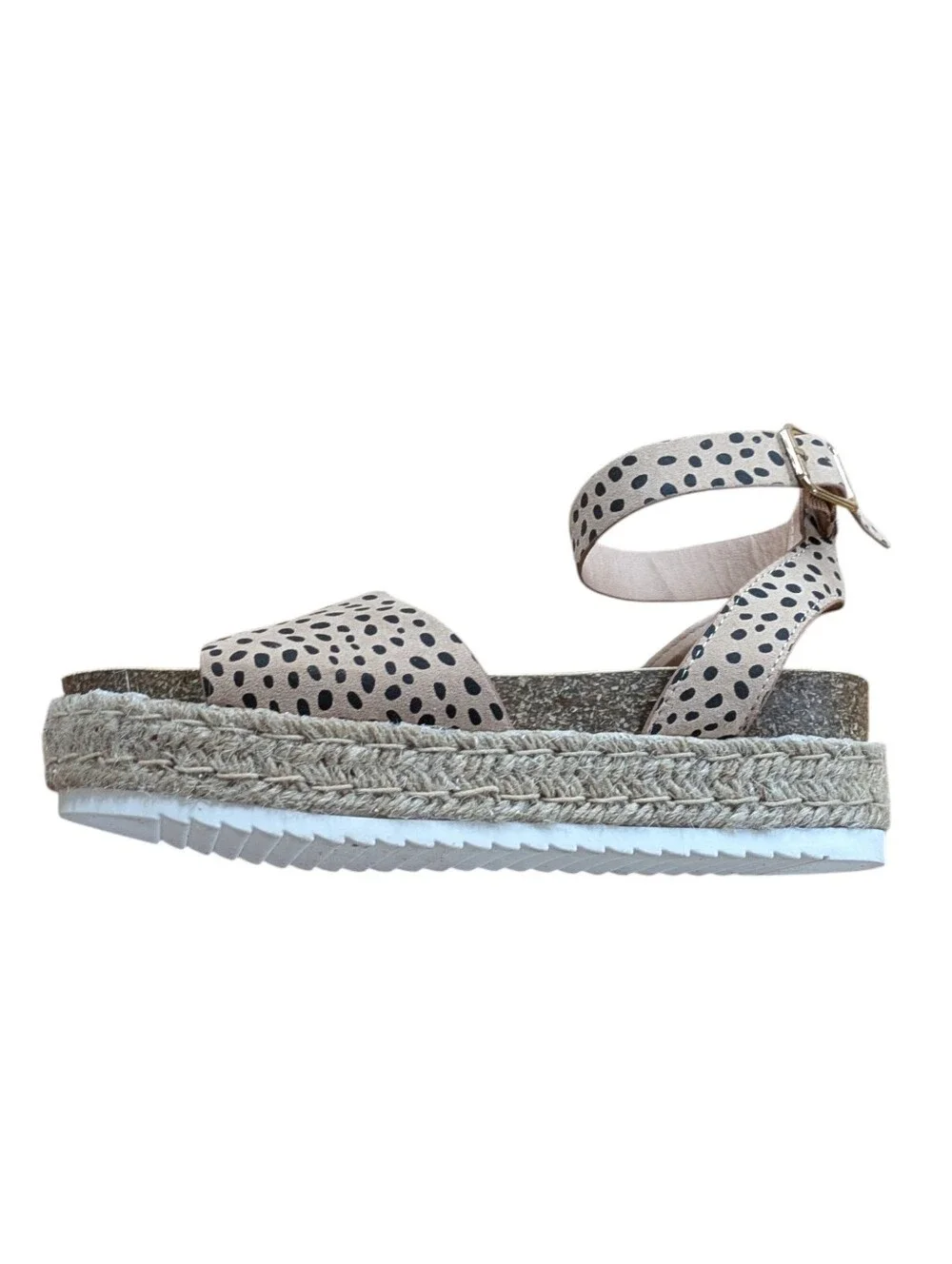 Torrid Leopard Print Ankle Strap Platform Espadrille Sandals Size 6.5 WW